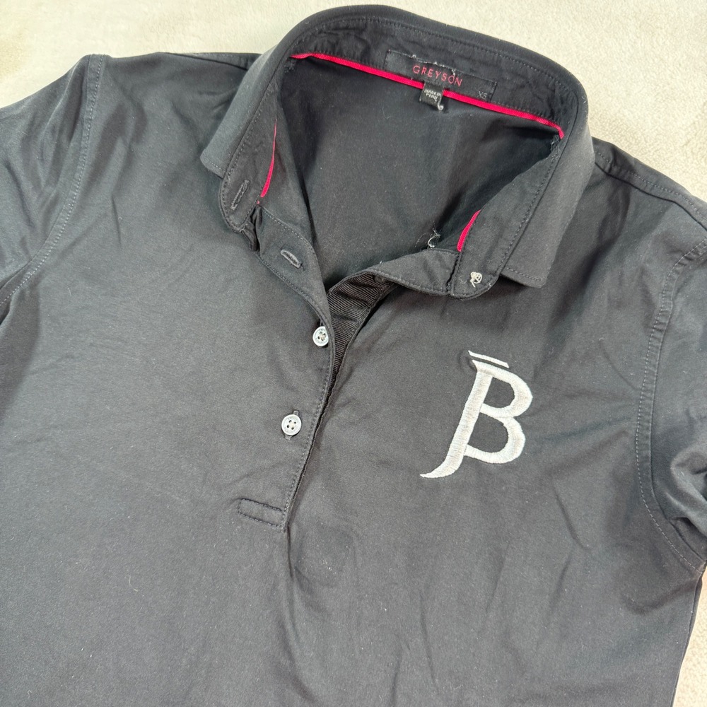 Greyson‎ Womens Black Short Sleeve Golf Polo Shirt Embroidered Logo Size XS